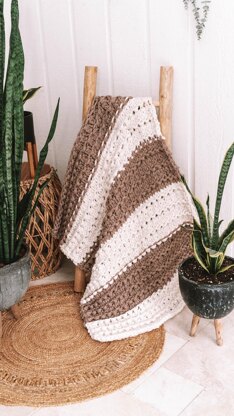 Stockinette Ridge Stitch Chunky Blanket