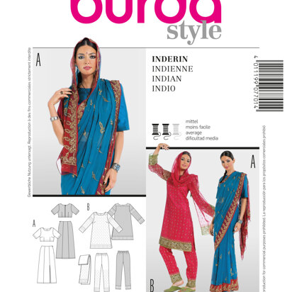 Burda Traditional Sari Sewing Pattern B7701 - Paper Pattern, Size 8-20