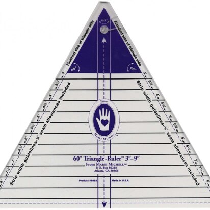 Marti Michell Ruler Large 60-degree Triangle Quilting Template