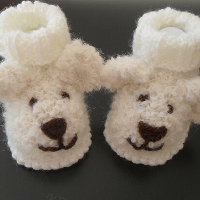 Knitted Baby Bear Booties