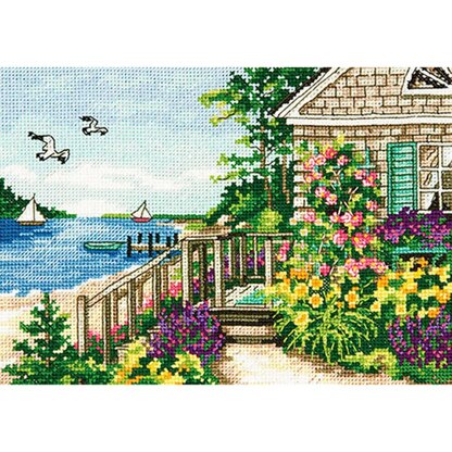 Dimensions Bayside Cottage Cross Stitch Kit - 18cm x 13cm