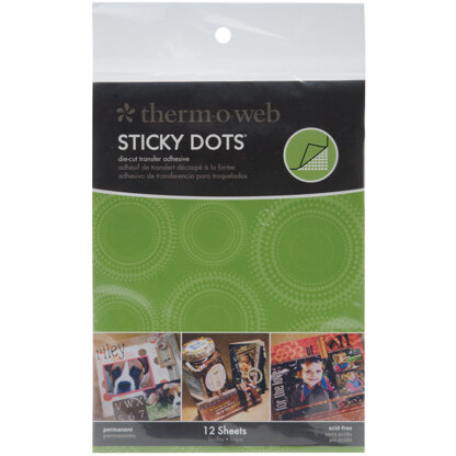 Thermoweb Sticky Dot Die-Cut Adhesive Sheets - 4.25"X5.5" 12/Pkg
