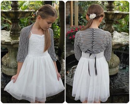 Lace shrug with ribbon