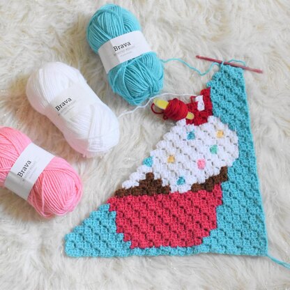 Sprinkled Cupcake C2C Square