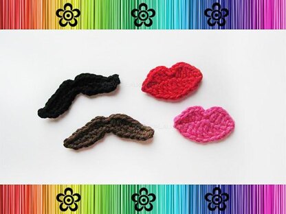 Mustache and Lips Applique