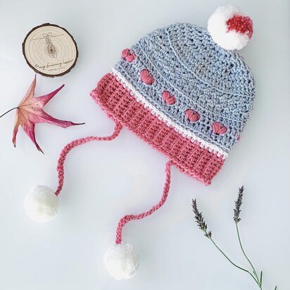 Puffy Hearts Beanie