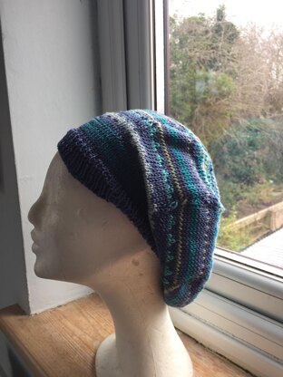 Hat from the left over cotton from Merry's striped jumper