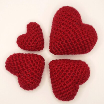 Hearts amigurumi, 4 sizes