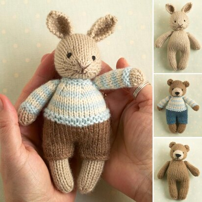 Mini boy bunny and bear