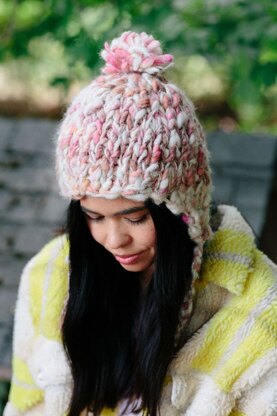 Modern Earflap Hat in Knit Collage Cast Away - Downloadable PDF