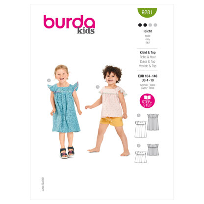 Burda Style Children's Top and Dress B9281 - Paper Pattern, Size 4-10