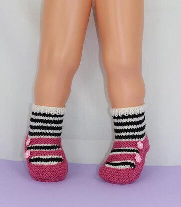 Childrens Stripe Sock 2 Strap Sandal Slippers