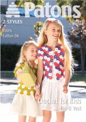 Girls Crochet Top and Vest in Patons 100% Cotton D