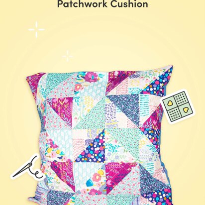 LoveCrafts Patchwork Cushion Pattern - Downloadable PDF