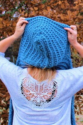 Winter Blues Hooded Scarf