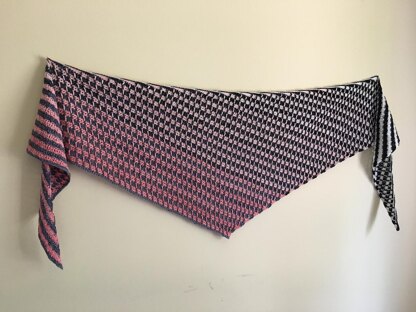 Watermelon Candy Stripe (Triangular) Shawl