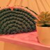 Green Clutch made in fabric crochet