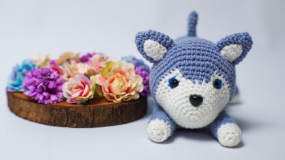 Siberian husky puppy amigurumi crochet pattern