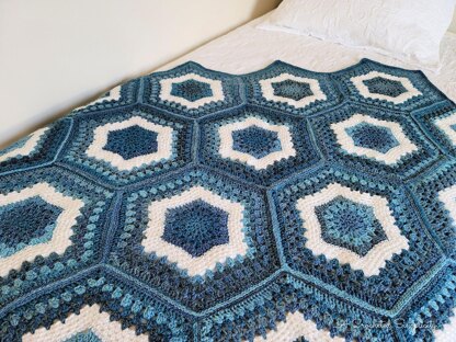 Sea Glass Hexagon Afghan