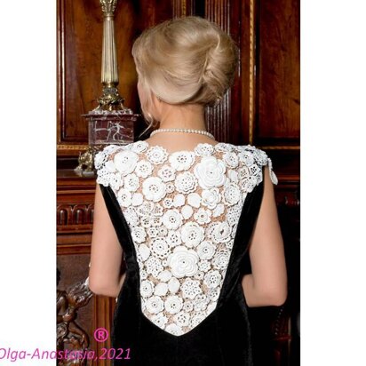 Velvet Dress with Lace Back Decoration