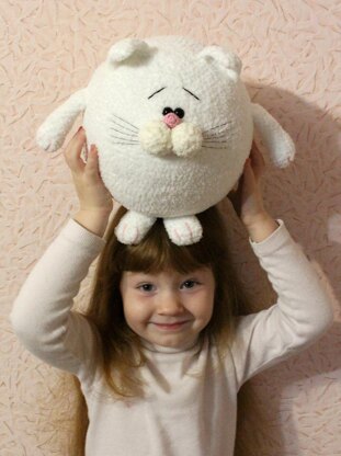 White fat cat "Snowball" toy