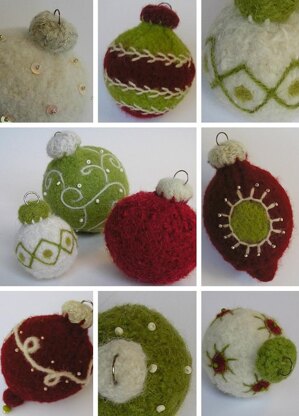 Felted Woolly Holiday Ornaments