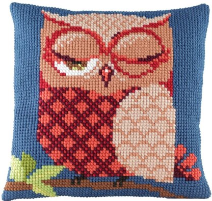 Pako Cushion Owl Cross Stitch Kit - 40x40 cm