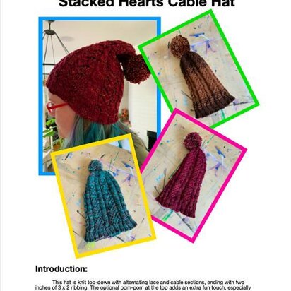 Stacked Hearts Cable Hat - knitting pattern