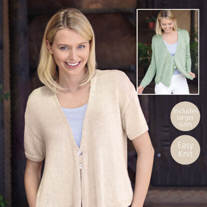 Cardigans with Draped Fronts in Sirdar Summer Linen DK - 8135 - Downloadable PDF