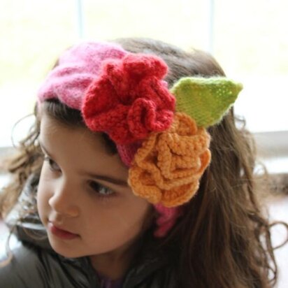 Toddler Flower Headband - knitting pattern