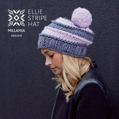 MillaMia Naturally Soft Super Chunky Ellie Stripe Hat 2 Ball Project Yarn Pack