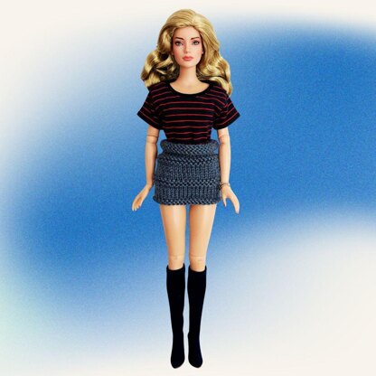 RTB102/RTB101 Self-Stripe Mini Skirt