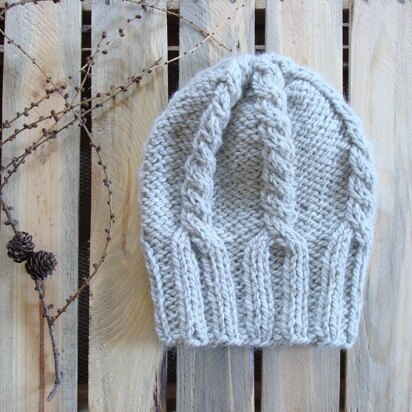 Slouchy Cable Beanie Hat