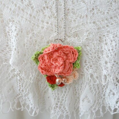 Crochet Rose Pendant