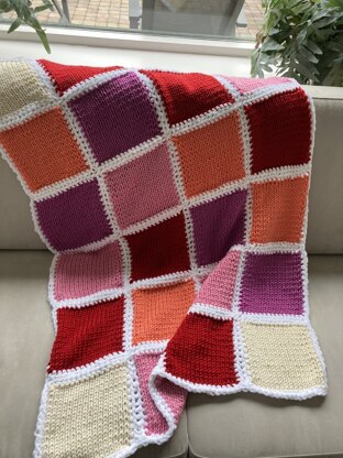 Knitted squares blanket