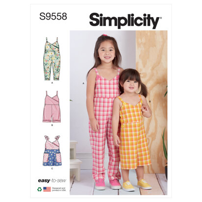 Simplicity Toddlers' and Children's Jumpsuit, Romper and Jumper S9558 - Sewing Pattern