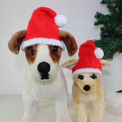 Free Dog Christmas Santa Hat Knitting pattern by madmonkeyknits LoveCrafts