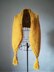 Mustard Maxi scarf stole with Tassels / Echarpe