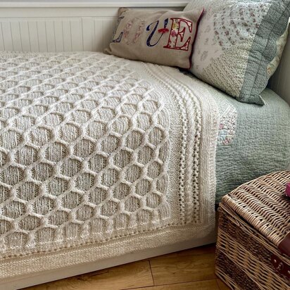 Cabled Trellis Blanket