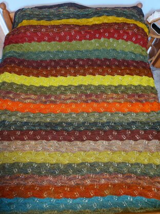 Leafy Knit Afghan