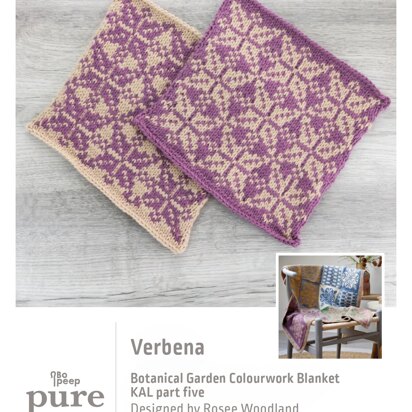 Bo Peep Pure Botanical Garden Blanket KAL - Verbena in West Yorkshire Spinners - WYSKAL05V - Downloadable PDF