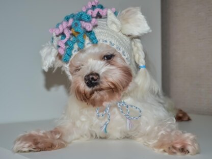 Unicorn dog hood, Crochet Pattern PDF, Size: XS for small dog