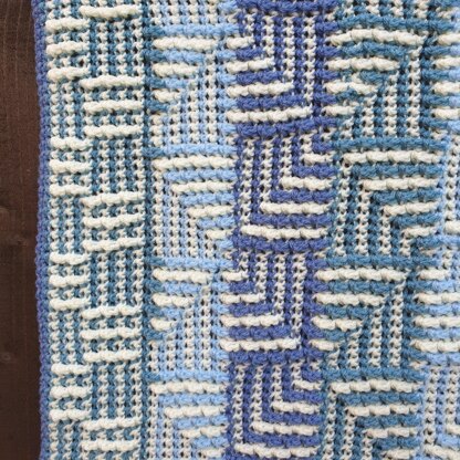 Mosaic Pinwheel Blanket in Blues