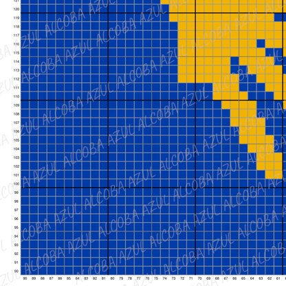 Throw Camino De Santiago C2C Crochet Pattern PDF | Blue Gold Blanket