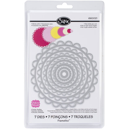 Sizzix Framelits Dies By Stephanie Barnard 7/Pkg - Scallop Circles