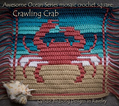 Awesome Ocean Mosaic Square: Crawling Crab