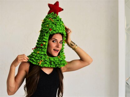 Crochet Christmas tree hat