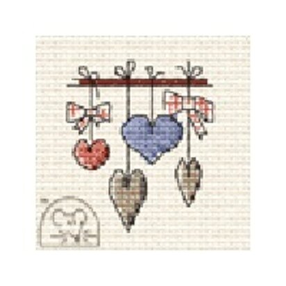 Mouseloft Stitchlets - Dangling Hearts Cross Stitch Kit - 64mm