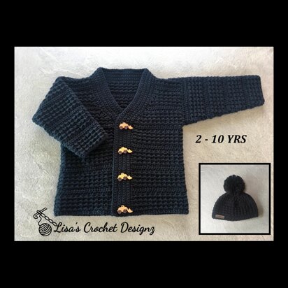 Aaron Cardigan and Hat Set 2 to 10 Years