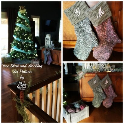 Bulky & Quick Tree Skirt and Stocking Set